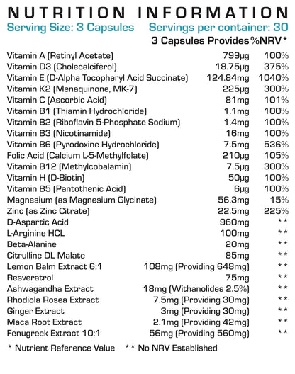 U 2.0 for Men - Premium Multivitamin Supplement  Supports Energy, Testosterone Levels, Recovery & Mental Clarity