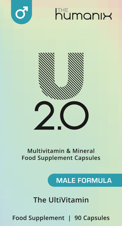 U 2.0 for Men - Premium Multivitamin Supplement  Supports Energy, Testosterone Levels, Recovery & Mental Clarity