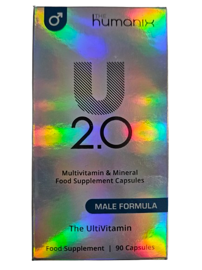 U 2.0 for Men - Premium Multivitamin Supplement  Supports Energy, Testosterone Levels, Recovery & Mental Clarity